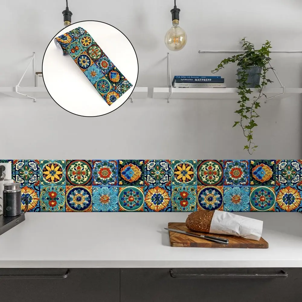 European Style Ceramic Wall Stickers Self-Adhesive Waterproof Peel and Stick Tile Peel & Stick Easy Install