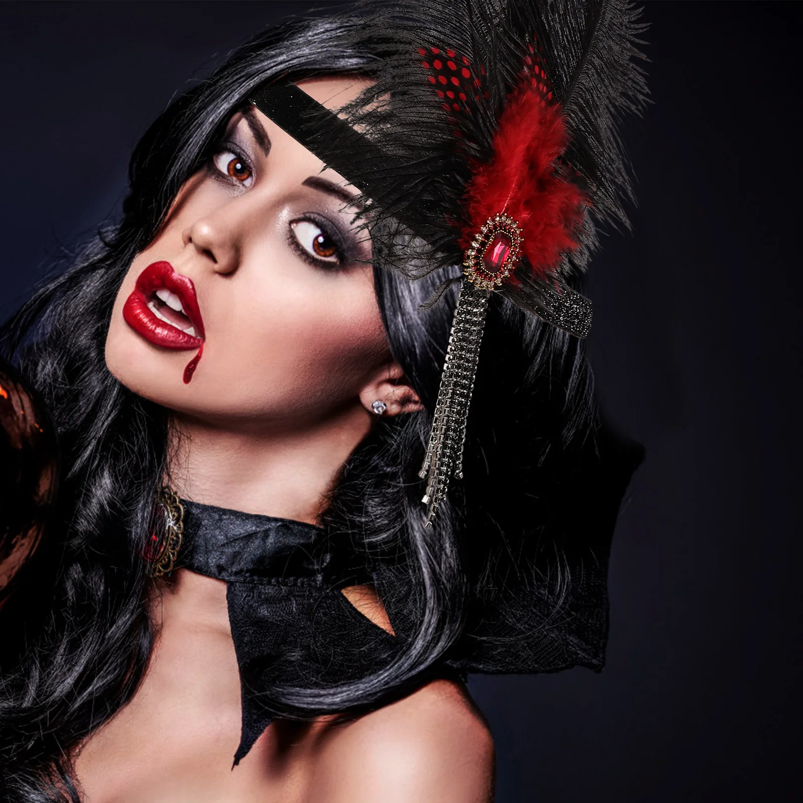 

Plume Headband Women Forehead Hair Band Lightweight Vintage Headdress for Wedding Party Cosplay Carnival Accessory