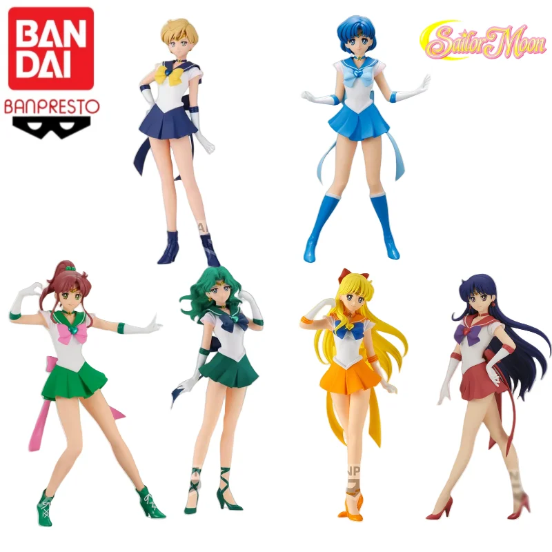In Stock Original Bandai Banpresto Sailor Moon Ami Hino Rei Kino Makoto Aino Minako Mizuno Figure Character Anime Model Toy Gift