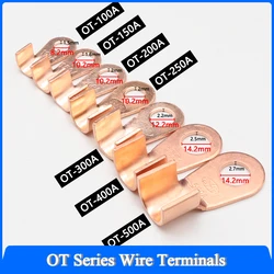 Wire Terminal OT Type 100A 150A 200A 250A 300A 400A 500A Red Copper Nose Lugs Crimp Open Mouth Cable End Connector Splice