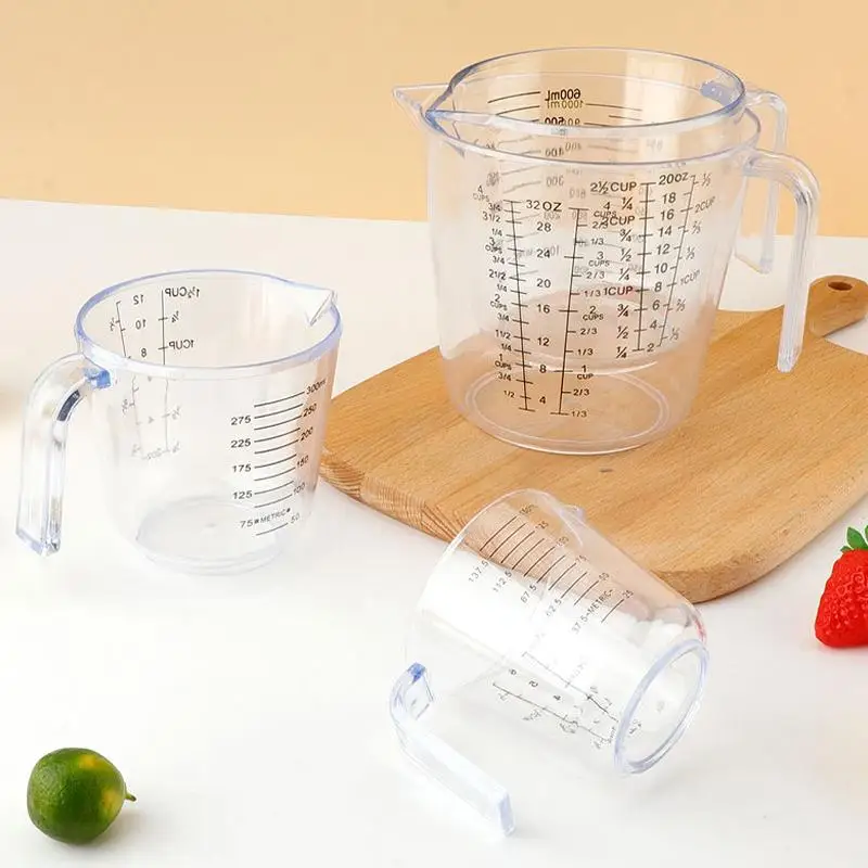150/300/600/1000ml 1 Pcs Baking Liquid Measuring Cups Scale Cup Plastic Mixing Cup Kitchen Baking Tools