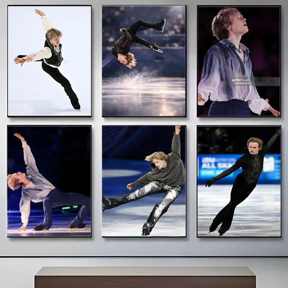 Figure Skating Athlete I-Ilia Malinin Poster  Self-adhesive Art Waterproof Paper Sticker Coffee House Bar Room Wall Decor view 3