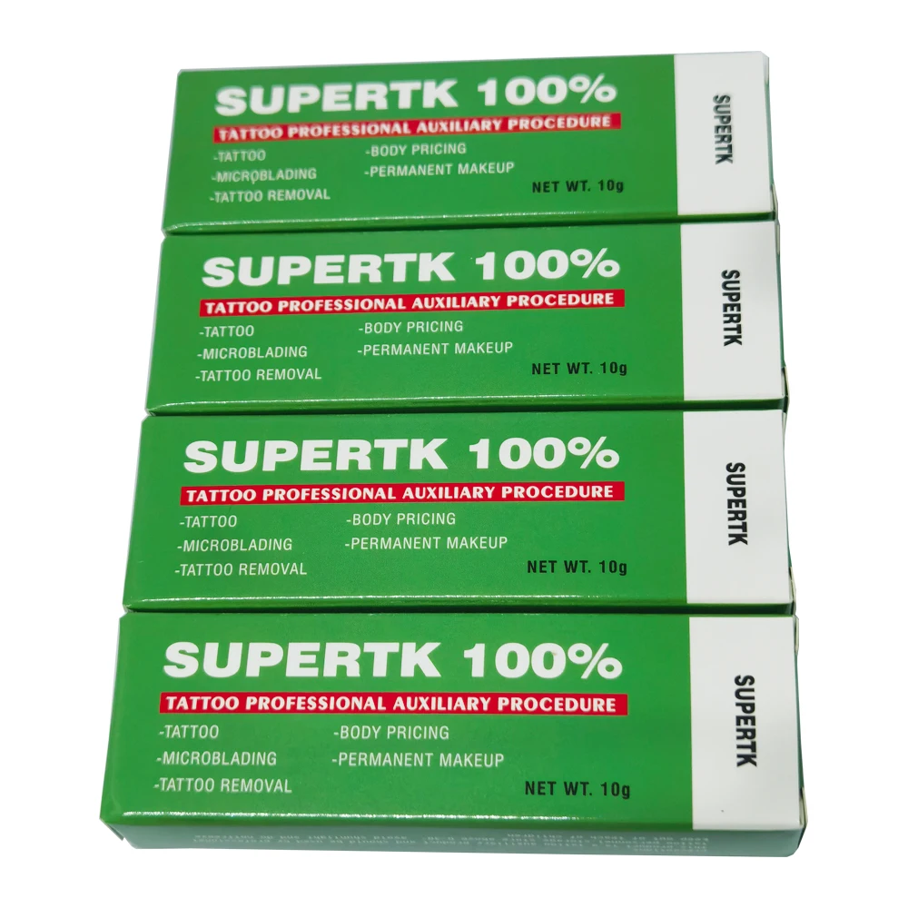 High Quality Green 100% Supertk Tattoo Cream Before Permanent Makeup Microblading Piercing Face and Body Tattoo Art Beauty 10g