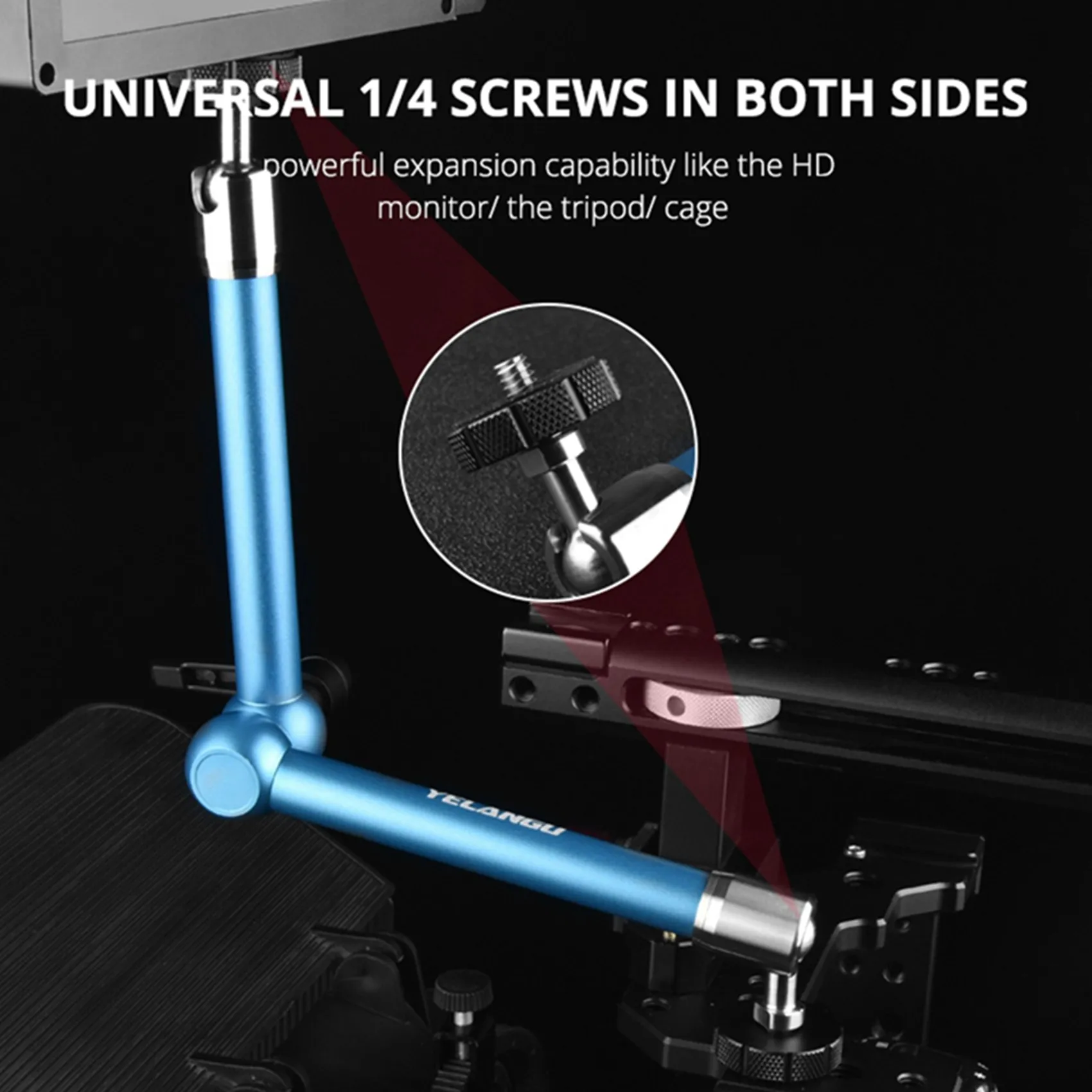 2X YELANGU 11 Inch Magic Articulated Magic Rig Head For Mounting Monitor Video Light DSLR Camera Studio-Y41A