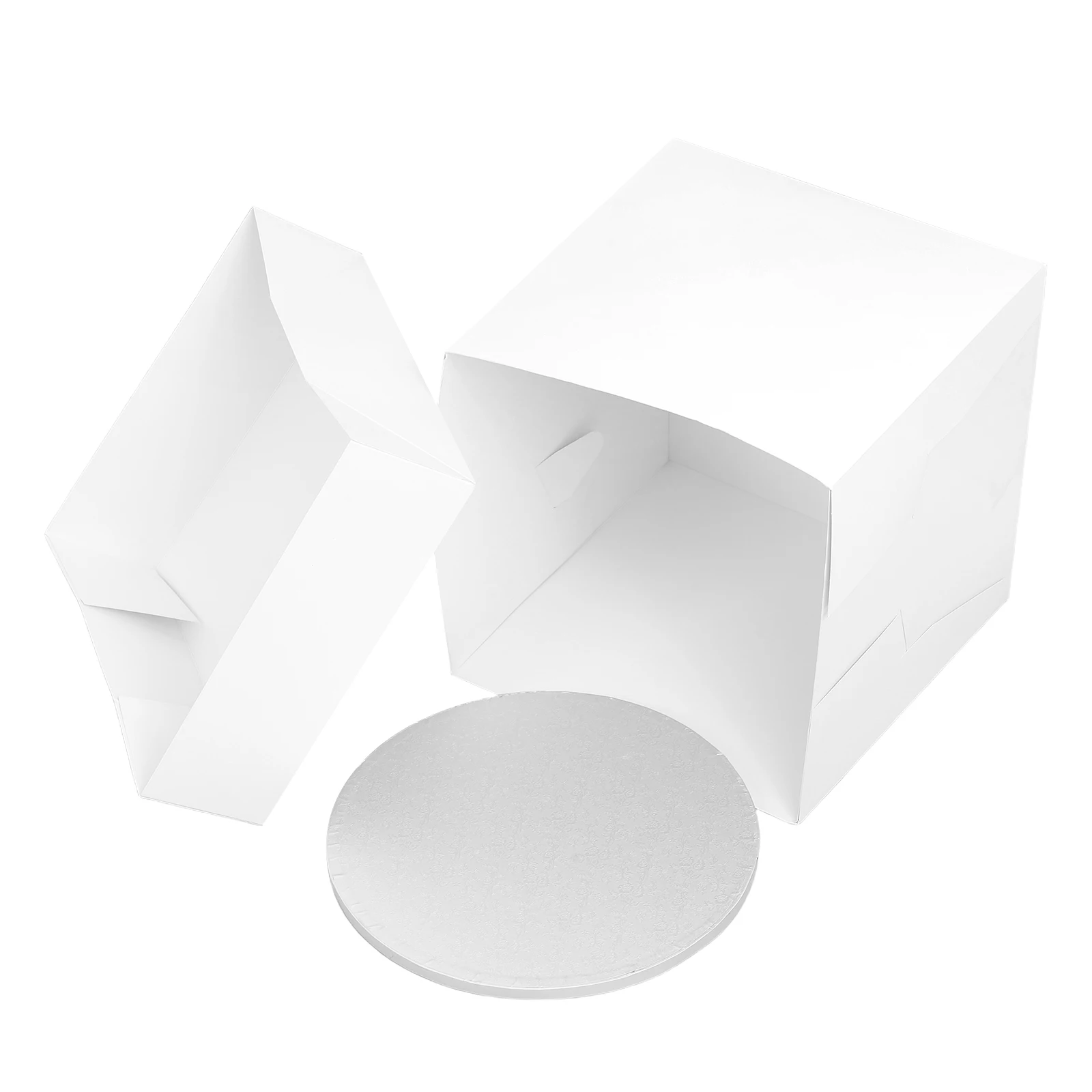 

12 Inch White Cake Box Round Board for Wedding Birthday Elegant Cake Boxes Bakery Display Dessert Container