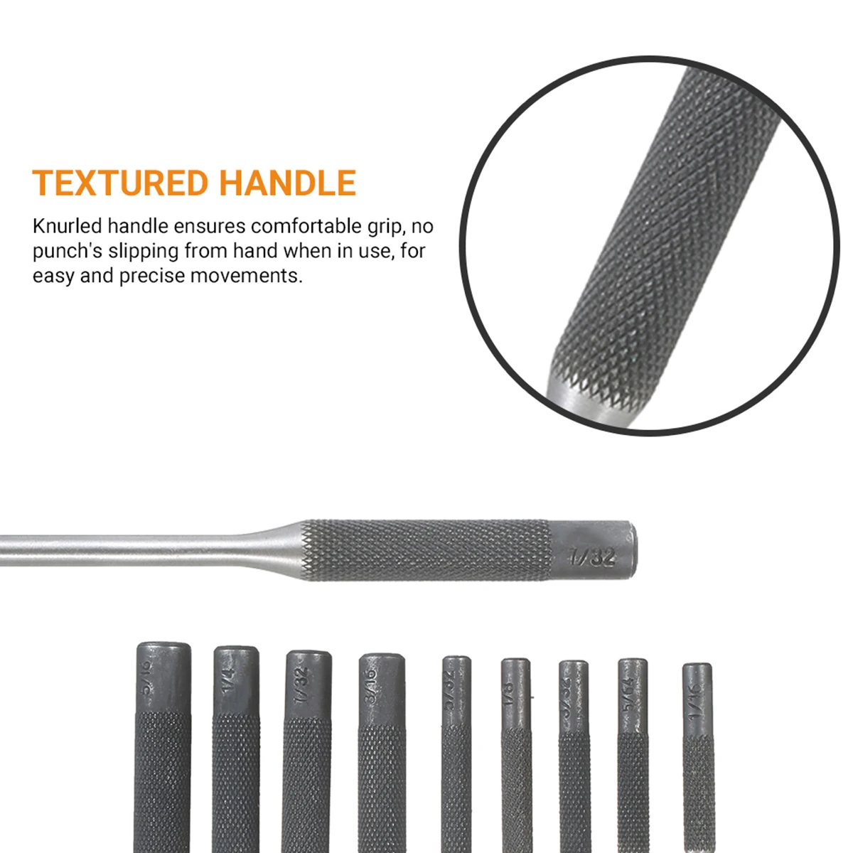 9 Pieces Roll Pin Punch Set Steel Punches Hand Pin Removing Tool with Carrying Case for Jewelers Watchmakers Carpenters