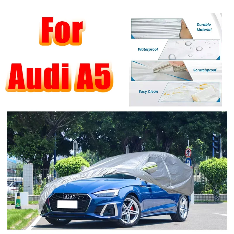 

Автомобильный чехол, уличный, полностью внешний, снежный чехол, солнцезащитный козырек, водонепроницаемая, пылезащитная защита со светоотражающими полосками для Audi A5