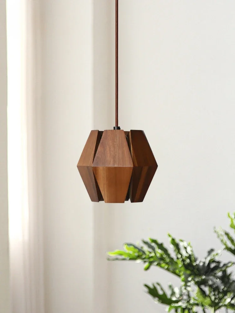 

Japanese Retro Wabi-Sabi Bedside Wooden Pendant Lights LED E27 Zen Art Decorative Hanging Lamp Kitchen Island Homestay Hallway