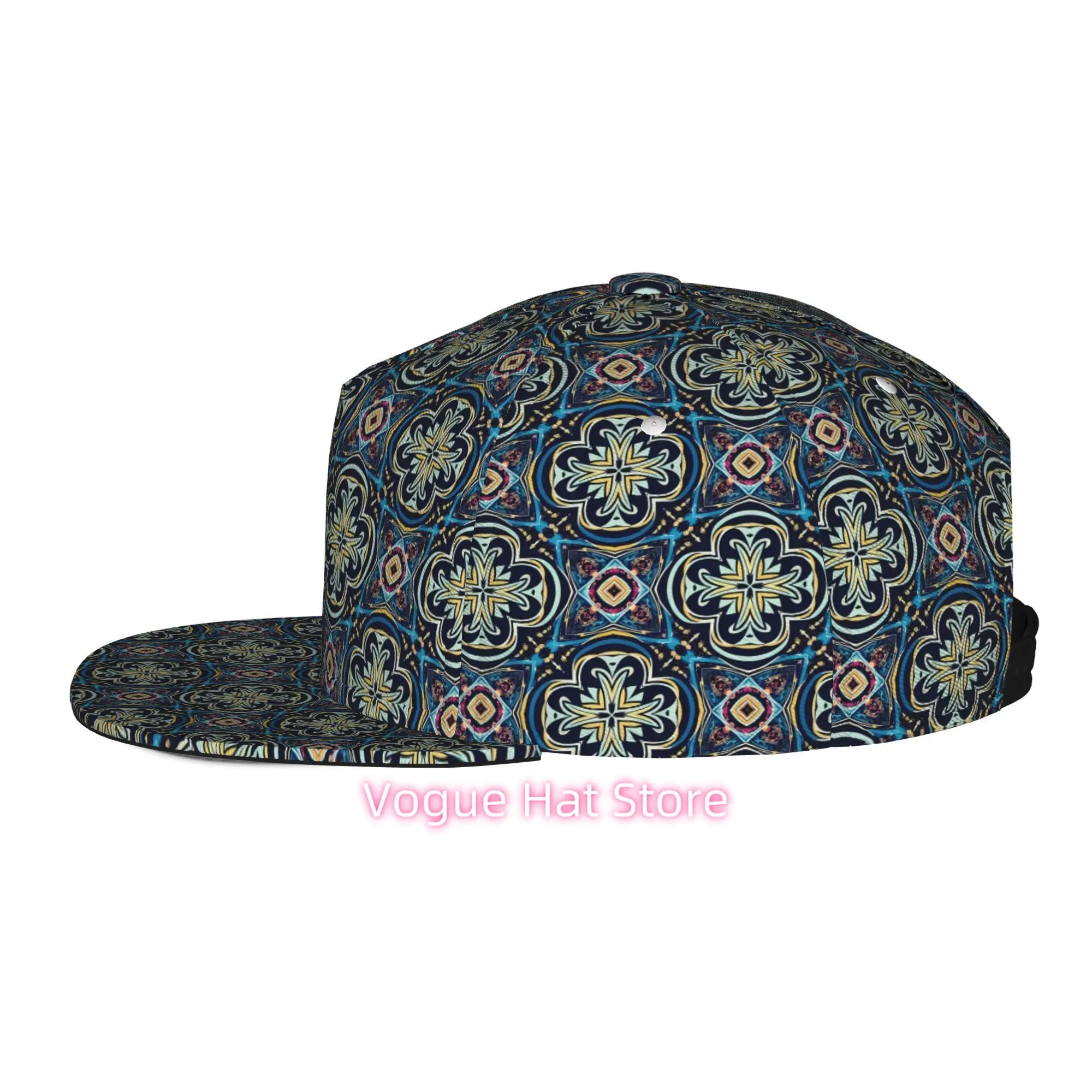 Men's & Women's Baseball Cap Adjustable Snapback with Floral Brim - Lightweight Flat Top Hat, Machine Washable Suitable for Casu
