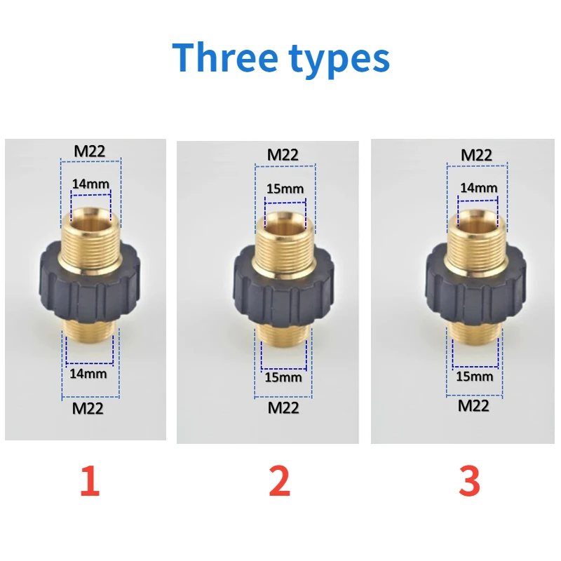 Zubehör für Hochdruckschlauch-Schnell kupplungen m22 15mm 14mm Kupfer adapter Doppel außen gewinde für Karcher k hd hds Serie