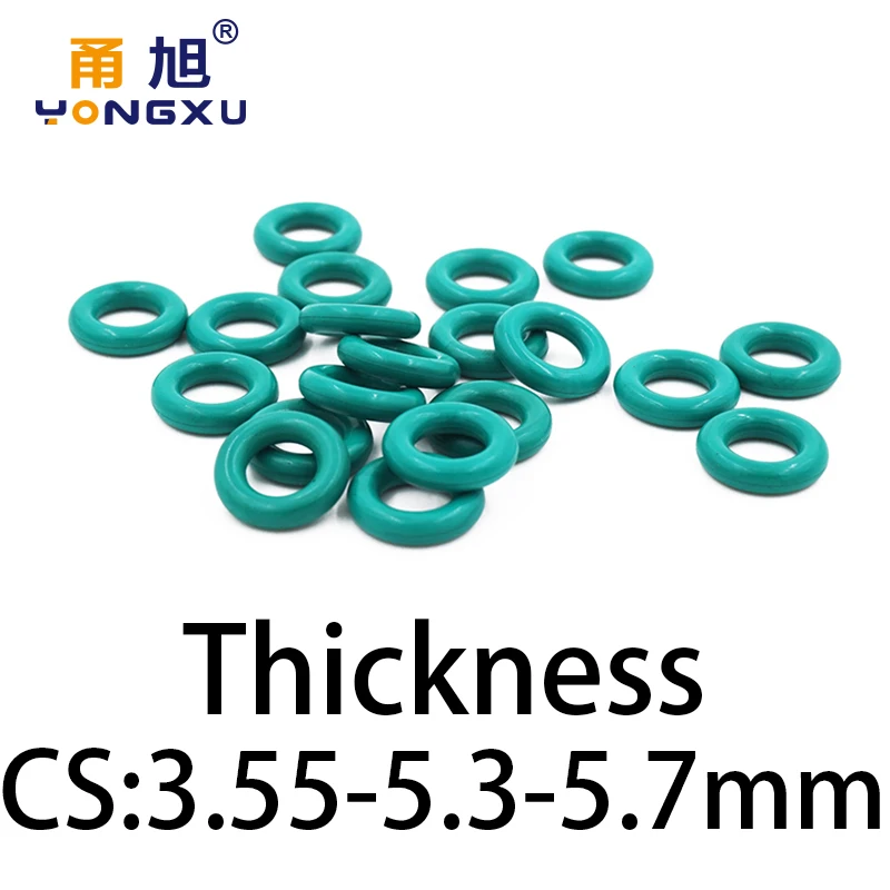 O-ring thickness 3.55/5.3/5.7mm CS fluororubber FKM sealing temperature resistant gasket rubber ring complete inspecifications.-