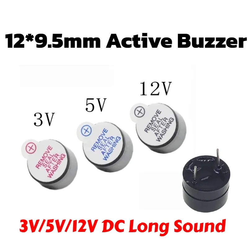 10PCS Integrated Active Buzzer 3V/5V/12V DC Long Beep TMB12A05 12A03 12A12 12*9.5MM Electromagnetic Buzzer Continuous Buzzing