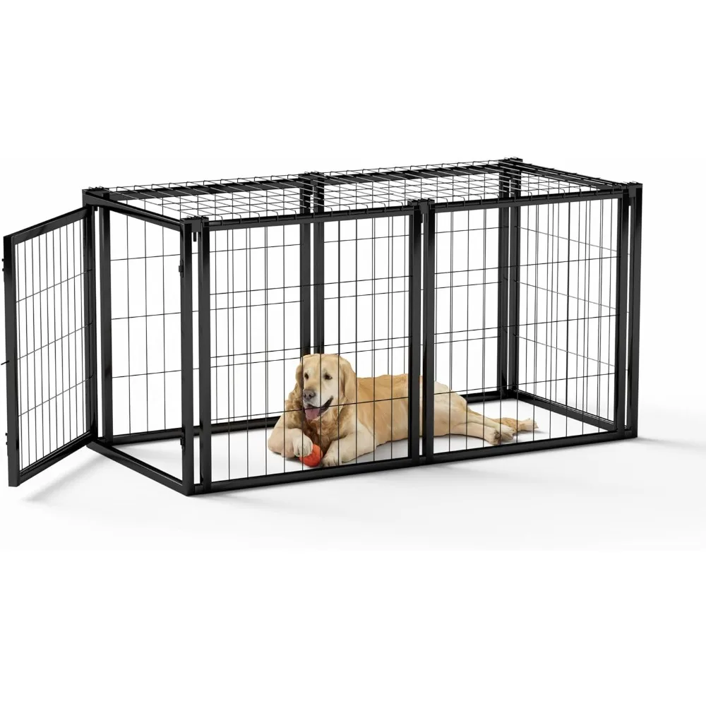 

Heavy Duty Large Dog Crate, 47.2" Dog Kennel for Small Medium Dogs, Dog Kennel, Puppy Playpen with Top,Crate