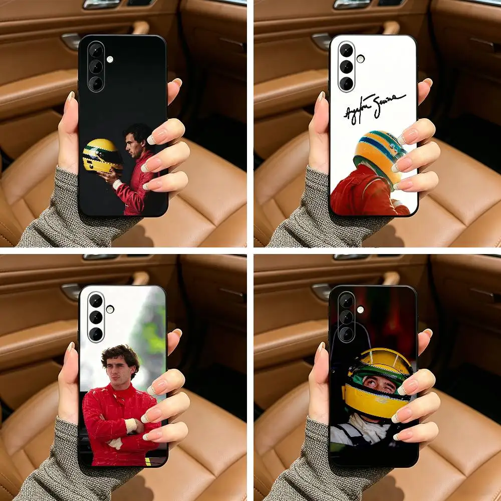 Driver-A-AyrtonS-S-Senna Soft Silicone phone Case for Samsung Galaxy A73/A71/A72/A70/A53/A52/A51 - Black