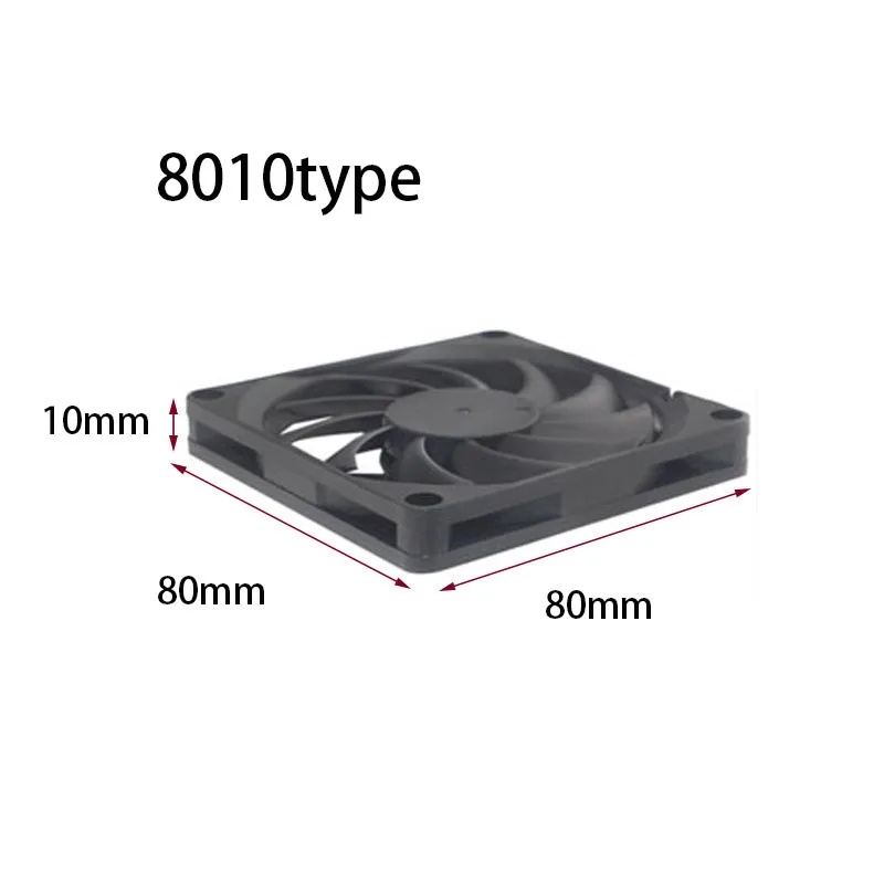 DIY Koelventilator 5V 12V 24V 80mm 8cm 80x80x10mm Borstelloze 2Pin DC Blower voor 3D Printer Reprap Extruder Plastic