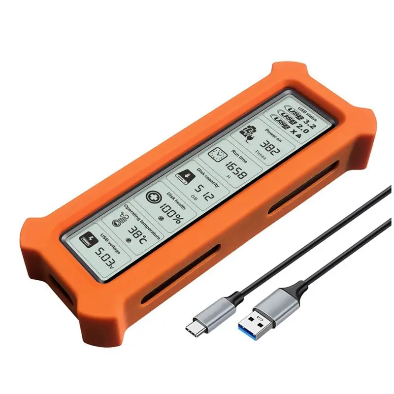 Best-M. 2 SSD Enclosure 5 Gbps Display Screen Intelligent Digital USB3.2 Gen2 Type-C Disk Box For SATA Protocol M2 SSD Case