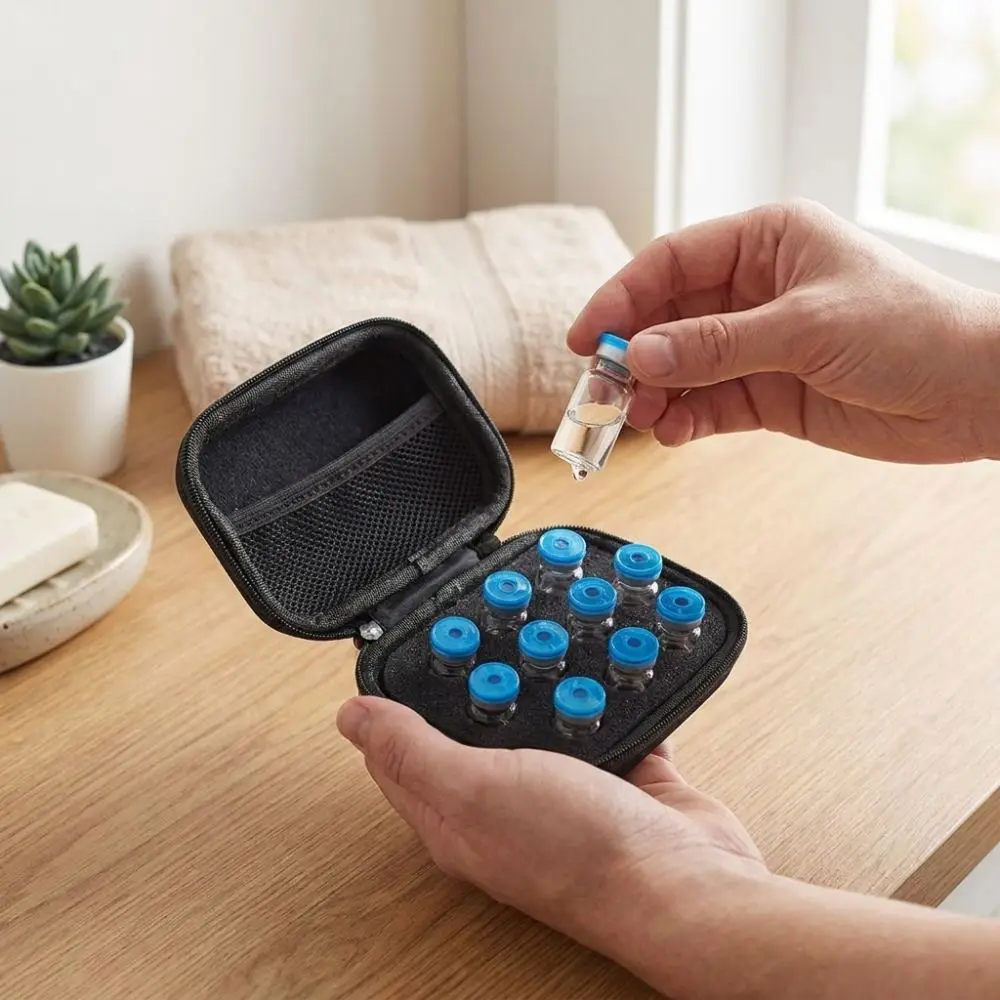 10 Slot Insulin Vial Storage Case Zippers Closure 1-3ML Essential Oil Box Organizer Shockproof Dust-proof Insulin Cooling Bag view 5