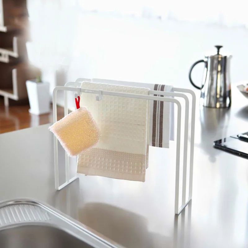 

HeMu Kitchen supplies vertical rag rack lazy towel rack iron storage rack kitchen storage cleaning rack simple support