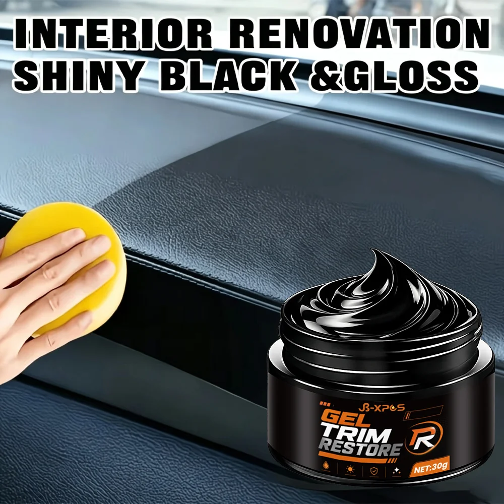 Auto Kunststoff- und Leder-Auffrischungspaste Schwarze Farbe zur Reparatur Verblasster Verkleidungen Matt-Finish Anti-Aging-Beschichtung Auto-Detailing YT2026
