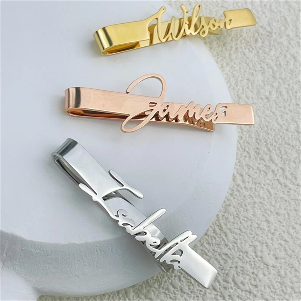 Personalized Tie Clip Custom Name Tie Clip For Men Suit Accessories Husband Jewelry  Fathers Day Valentines Gift For Him Wedding