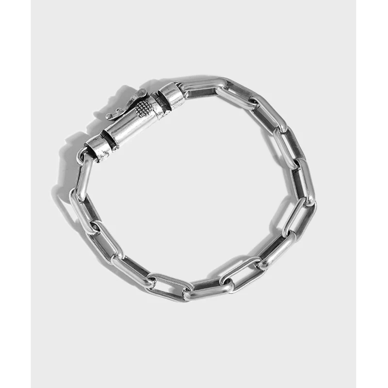 

Small design feeling cold wind vintage chain texture S925 sterling silver bracelet