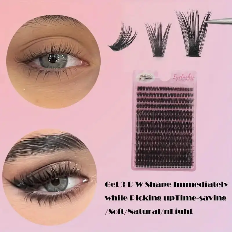 ขนตาปลอมแบบช่อ 8D หนาฟู 140/280 ชิ้น แบบ D Curl ขนตาเส้นต่อเส้น 8-16 มม. คละขนาด ขนตาปลอม 40D 60D หนาฟู