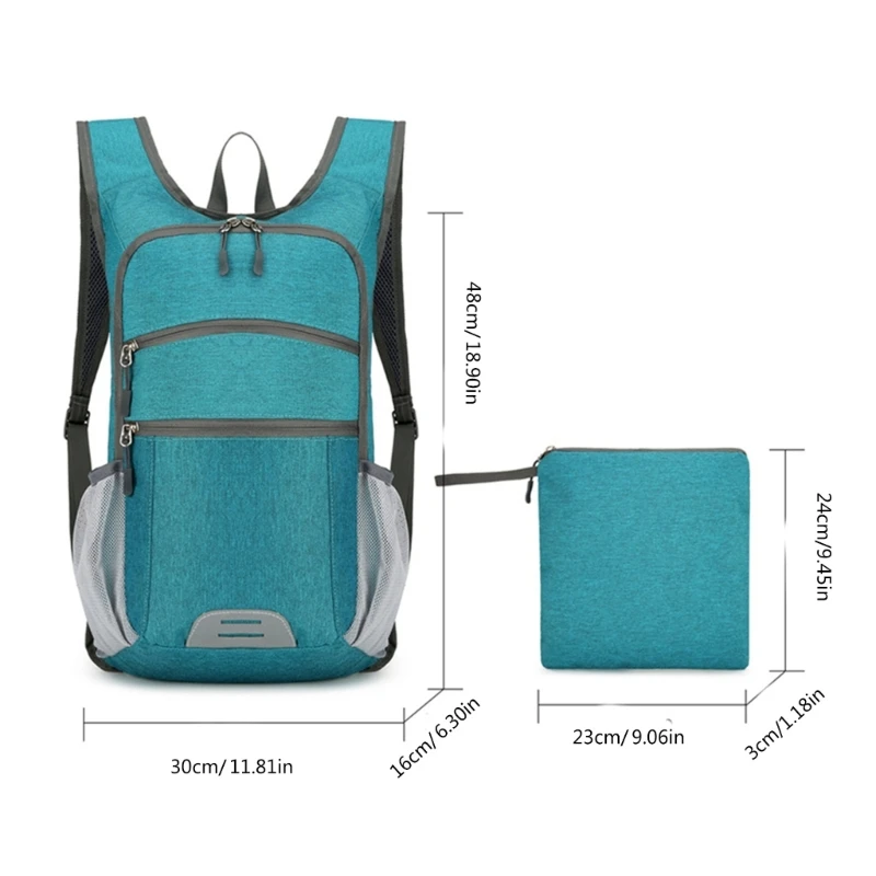 E74B Folding School Backpack College Student Foldable Rucksacks Large Capacity Casual Travel Daypacks for Excursions