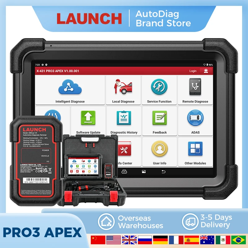 

LAUNCH X431 PRO3 APEX OBD2 сканер Беспроводные автомобильные диагностические инструменты с топологической клейкой, CANFD DoIP, AutoAuth FCA SGW