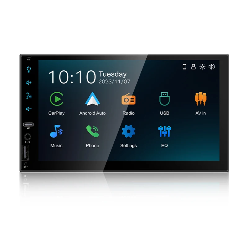 7 Inch 2DIN 4G Network Car Mp5 Player Android Auto 4+64G DSP WIFI DVR Android Car Radio CarPlay Reverse 360 View Camera