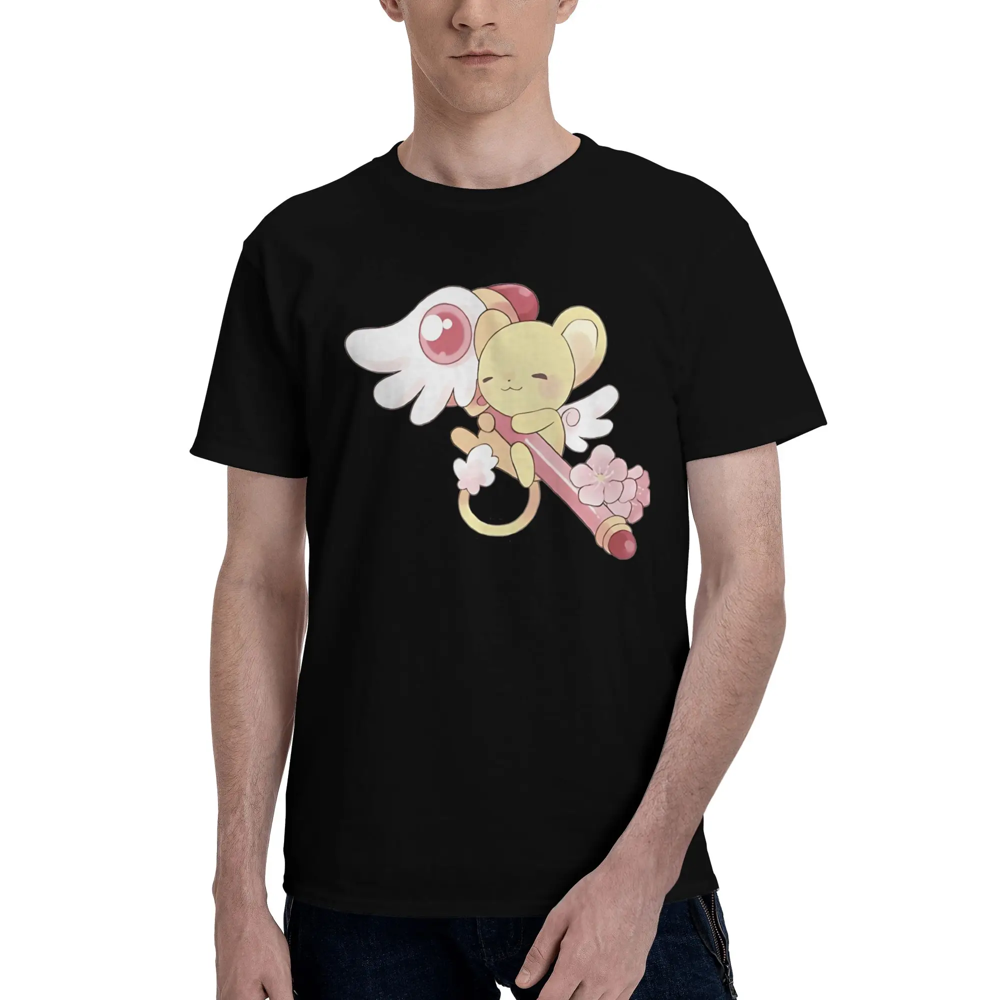 Kero and DreamStaff  Graphic 100% Cotton T-Shirt Bandai Cardcaptor Sakura Tops Tees For Men