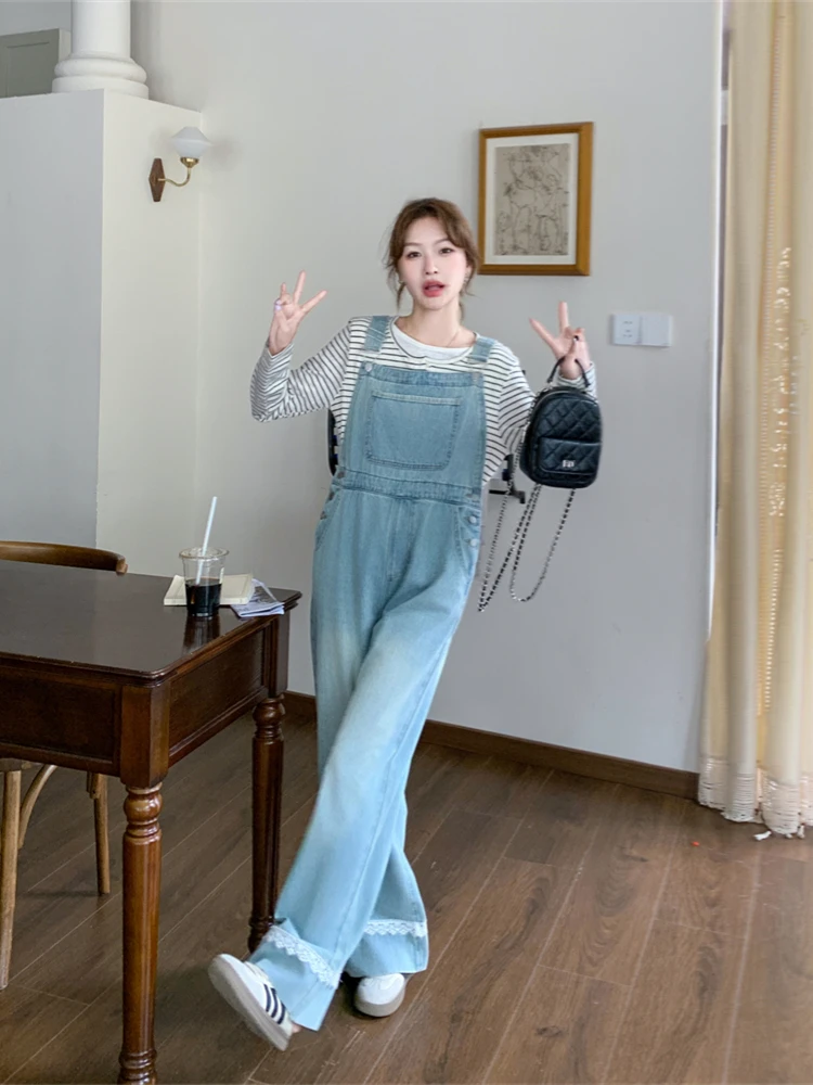 Salopette en jean Design Sensation pour femmes, pantalon à jambes larges, taille haute, sensation ample, exclusivité en ligne, nouvelle collection printemps automne 2025