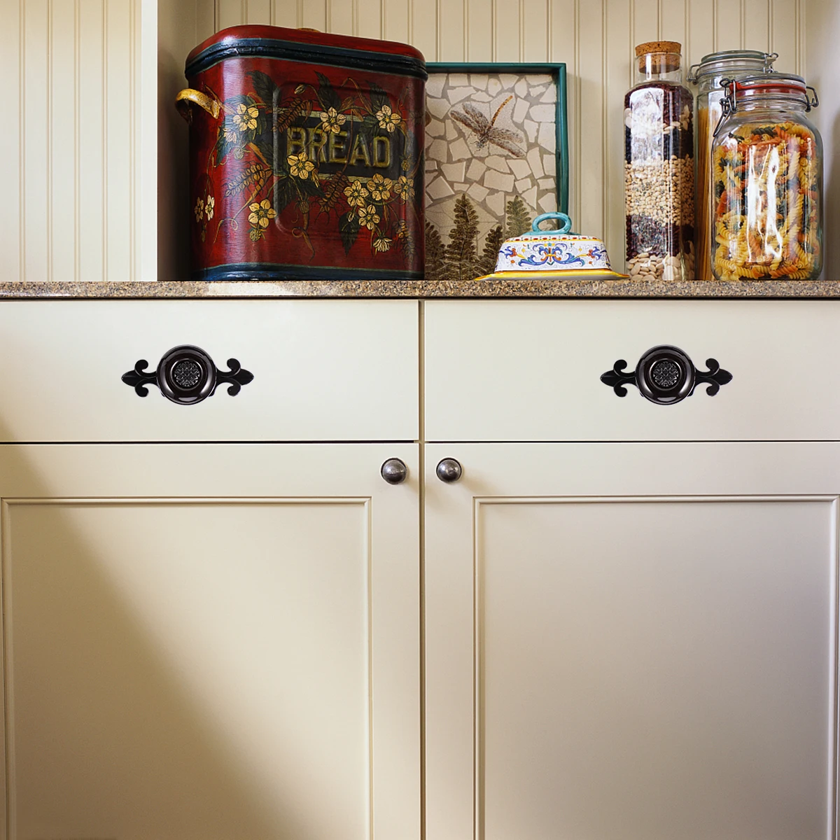 

2 Pcs Black Drawer Pulls Kitchen Hardware for Cabinets Handles Cupboards Decorative Knobs