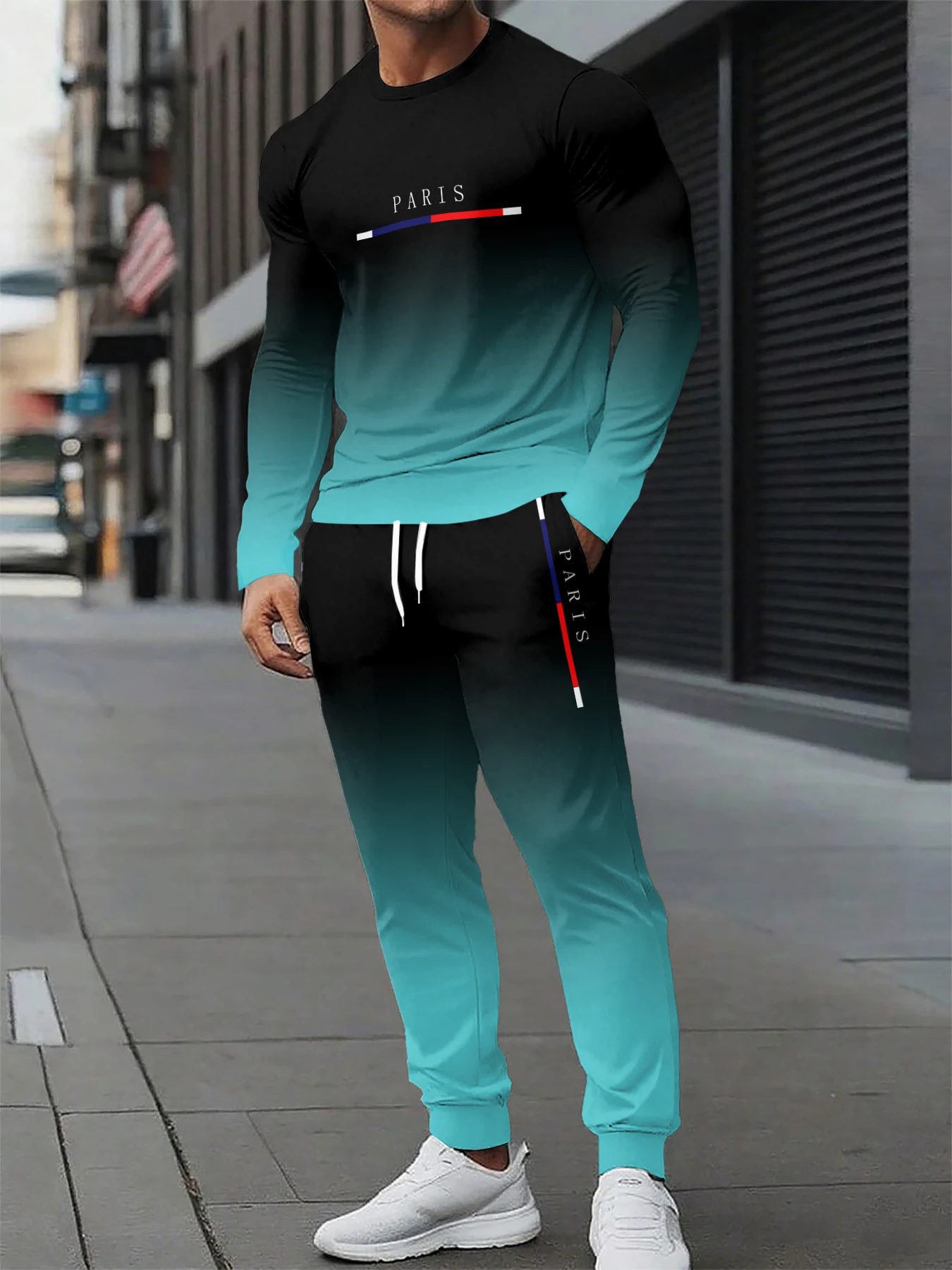 

Autumn and Winter Men Long Sleeve Set Men Sports Long Sleeve Set Popular Printed Pattern Men Fashion and Street Set Quick Drying