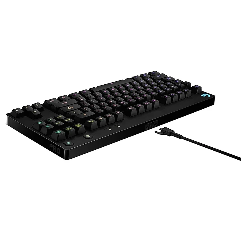 G PRO Wired Gaming Keyboard, GX Blue Click Switch, Tenkeyless RGB, Teclado programável para jogos