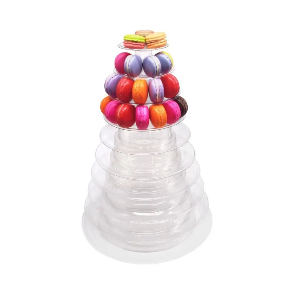 Easy Cleaning Food Grade Cupcake Tower Rack Clear PET Material Macaron Display Stand Reuseable Cake Placing Rack Cake Tools