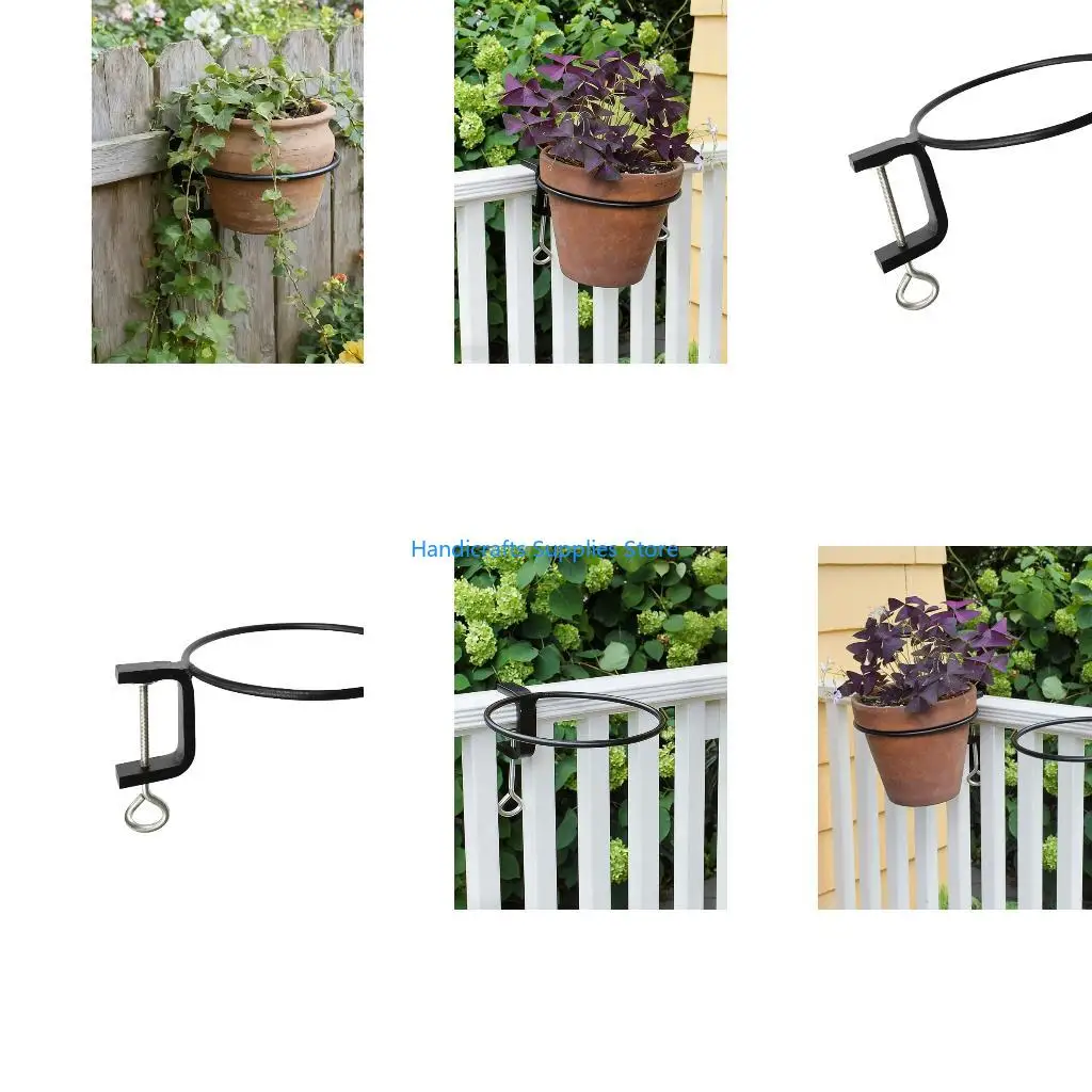 R1WA Metal Suspended Flower Support For Balcony Garden Flexible Pot Frame