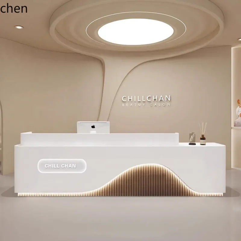 YFY  simple modern beauty salon clothing store checkout page company reception desk wedding photography shop information desk