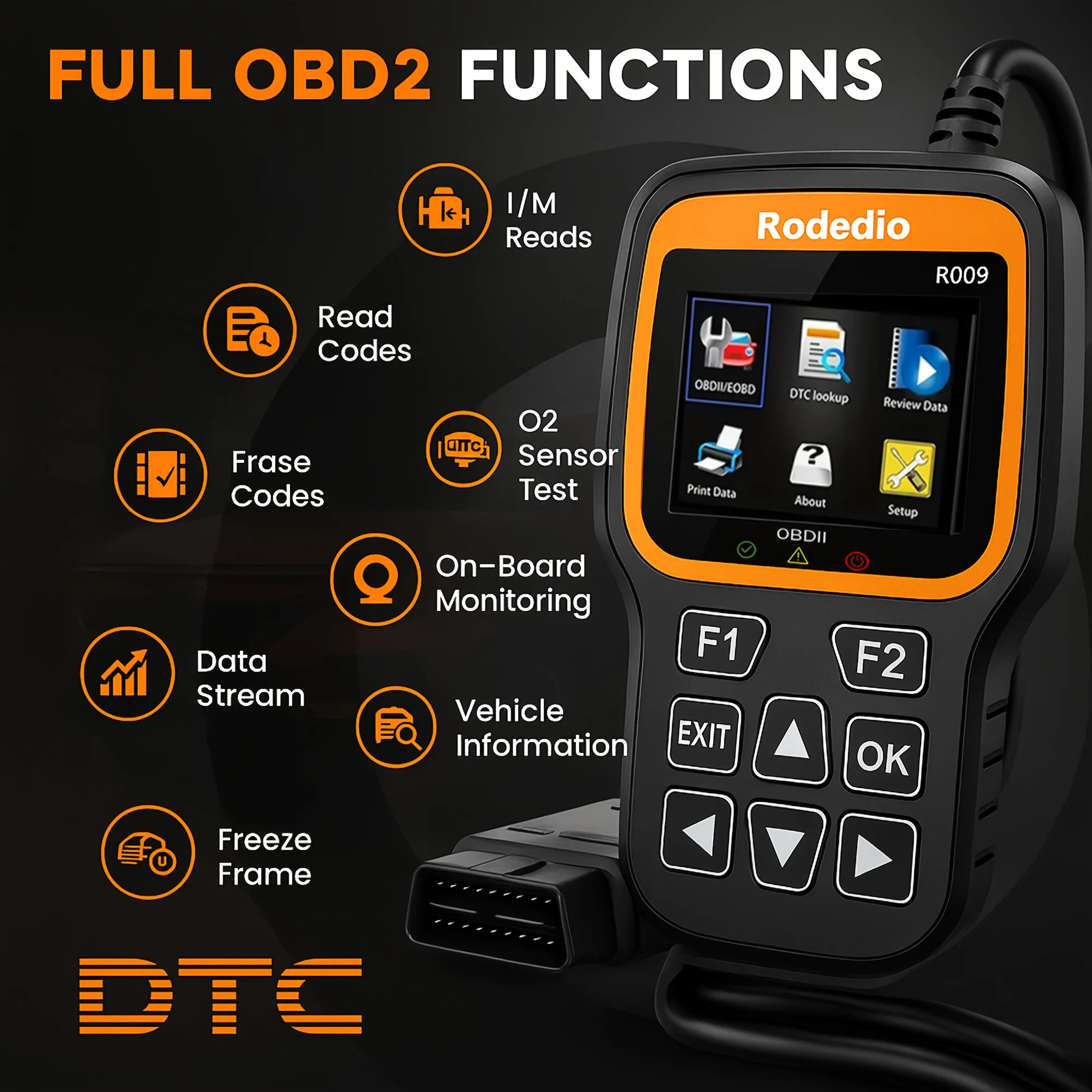 R009 2025 Advanced OBD2 Scanner Fast Car Diagnostic Tool with 35,901 DTC Library Compatible with All Cars Since 1996 OBD2/Eobd