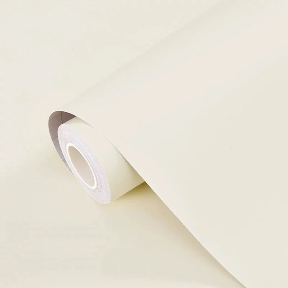 Beige White Self Adhesive Wallpaper Skin Feel Peel and Stick Counters Furniture Wall Stickers Shelf Liners for Kitchen Cabinets