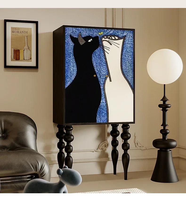 Household solid wood installation-free integrated cabinet storage can be customized dining side cabinet