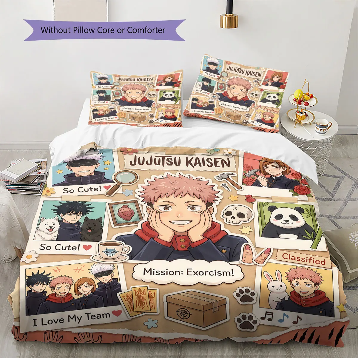 Jujutsu Kaisen Comfor Duvet Cover Kid's Bedding Set,Extra Large Size Ideal Gift Various Sizes Available -HE96