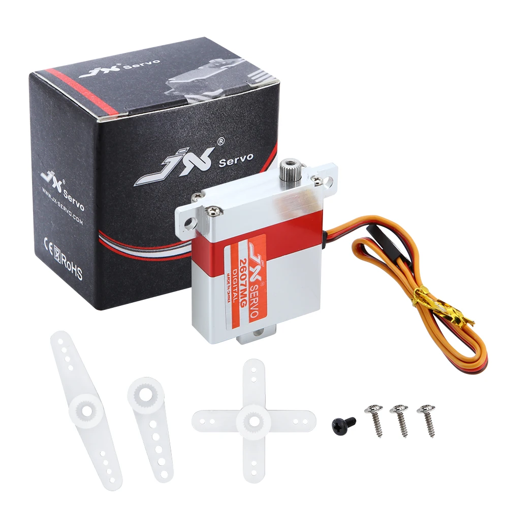

JX Digital Servo PDI-2607MG 7.2kg 0.13sec Full Metal Aluminum Case with Dual Ball Bearings for RC Drone Glider