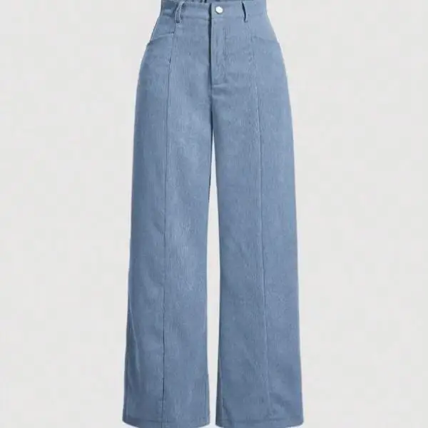 

Casual Men's Flat Pattern Button Fly Pants Women's High Waist Straight Leg Umbrella Soldier Pants Neutral G Other Material