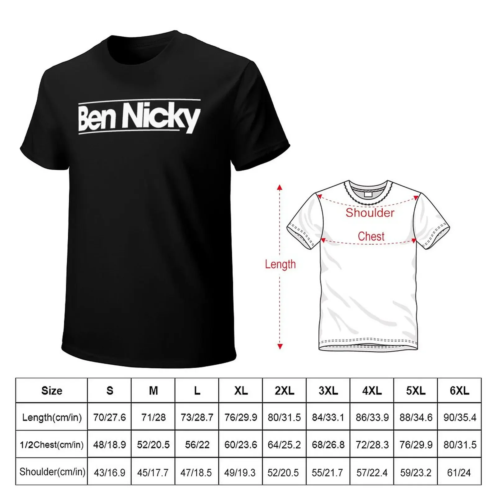 Ben Nicky - White logo Classic T-Shirt tees shirts graphic tees oversizeds tshirts for men