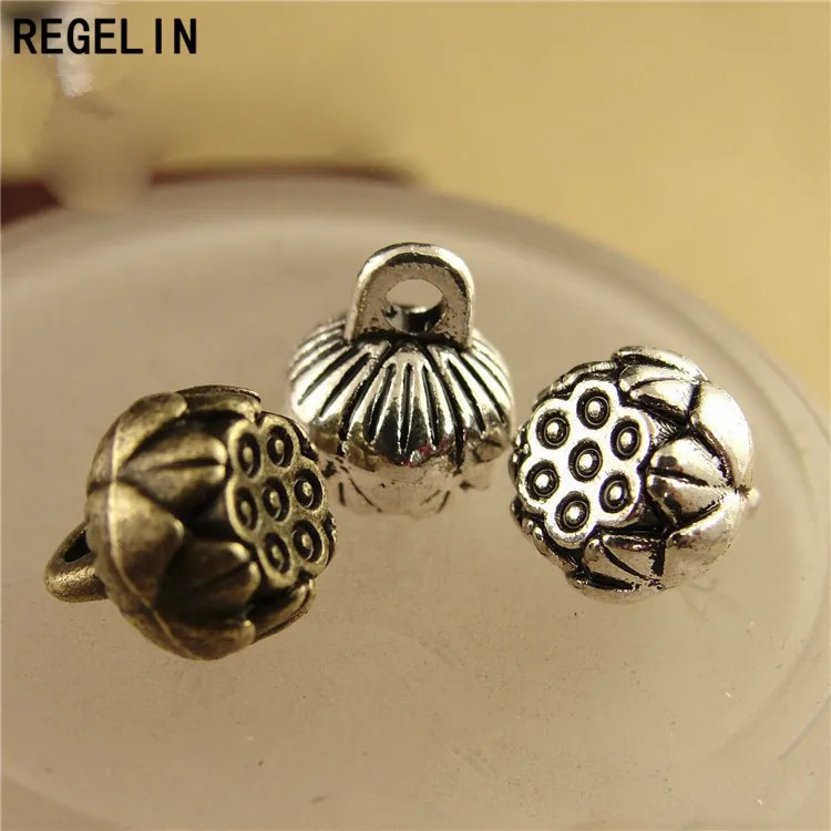 REGELIN 20pcs 8x9mm Antique Bronze retro connector Charm Pendant for Diy Necklace Jewelry Making Handmade Craft
