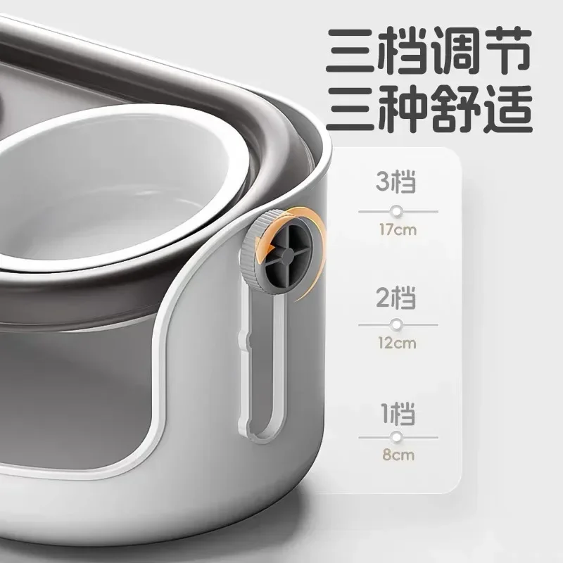 Ceramic cat bowl, neck protection to prevent overturning pet dog bowl, increase the oblique mouth of the food basin