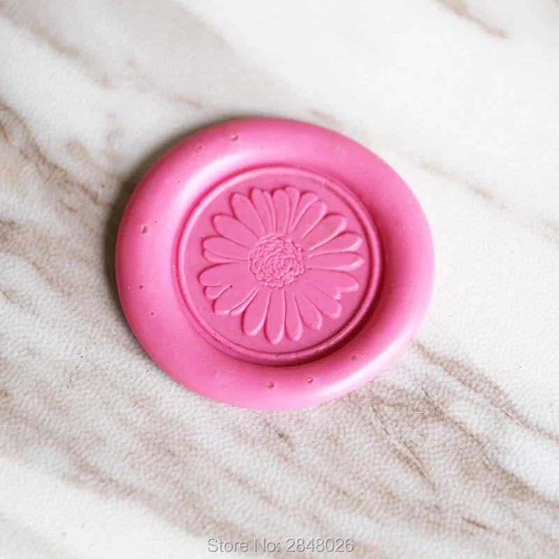 

Штамп с сургучной печатью «Ромашка», штамп для дня рождения, штамп с деревянной ручкой, воск с цветочным уплотнением, приглашения, печать на конвертах, цветочный логотип