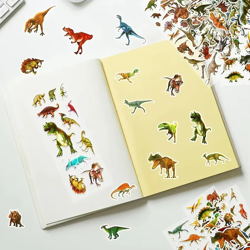 12pcs 3D Bubble Stickers Scrapbook Stickers Real Animals Dinosaurs Fruits Vegetables Album DIY Decoration for Girl Boy Gifts TMZ