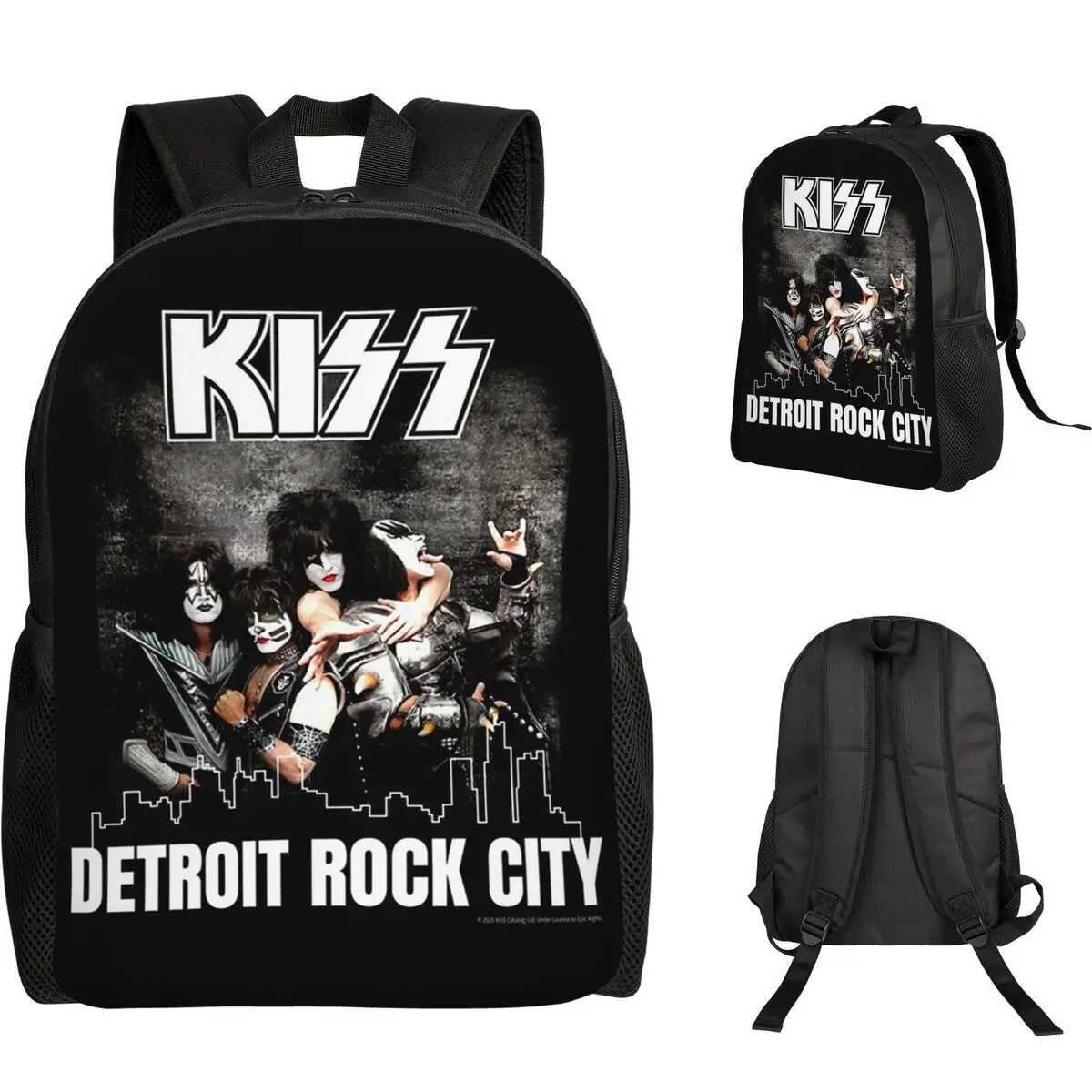 

Kiss Band Detroit Rock City Студенческий рюкзак Школьная сумка Походный дорожный рюкзак для мужчин и женщин Модная сумка для книг Сумки на плечо