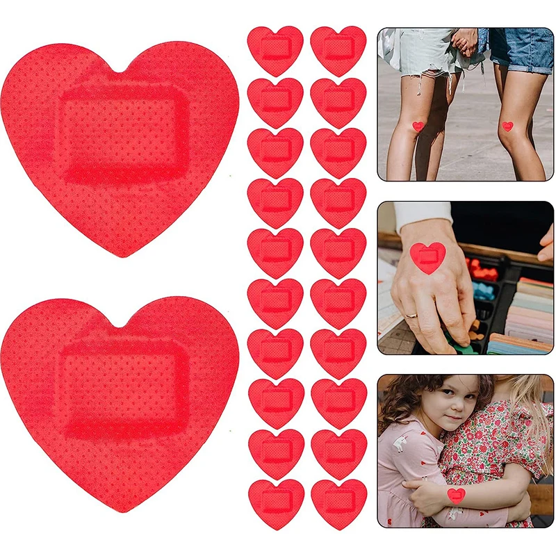 

20Pcs/box Bandage Pad Hydrocolloid Dressing Heart Shaped Bandage Self-adhesive Wound Patches First Aid Gauze